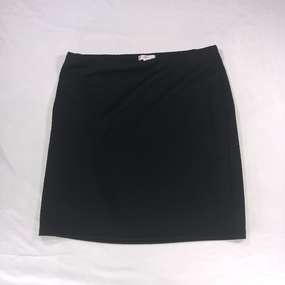 Xhilaration Black Textured Knit Mini Skirt Elastic Waist Pull On Size M